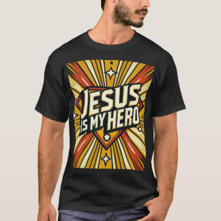 Camiseta Jesus é o design da banda desenhada super-herói do