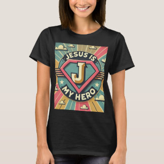 Camiseta Jesus é o design da banda desenhada super-heroica