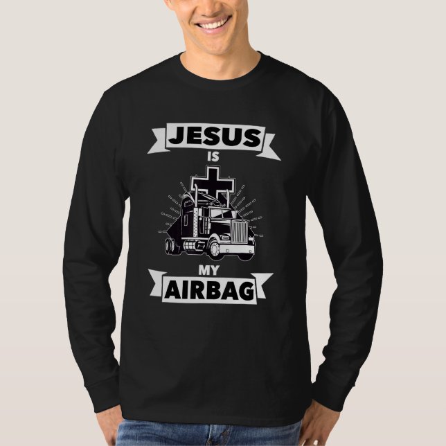 Camiseta Jesus É O Meu Avião, Christian Cross Truck A Condu (Frente)