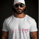 CAMISETA JESUS É O MEU CAMISEIRO DE T-SHIRT.<br><div class="desc">A camiseta cristã-na moda simples JESUS É A MINHA LINHA DE VIDA COM FORMA CARDÍACA,  em caligrafia mista e tipografia minimalista em vermelho e preto. Esta moda,  design de fé moderna é a dádiva perfeita e a declaração de moda. #cristão #religião #escritura #fé #bíblia #jesus</div>