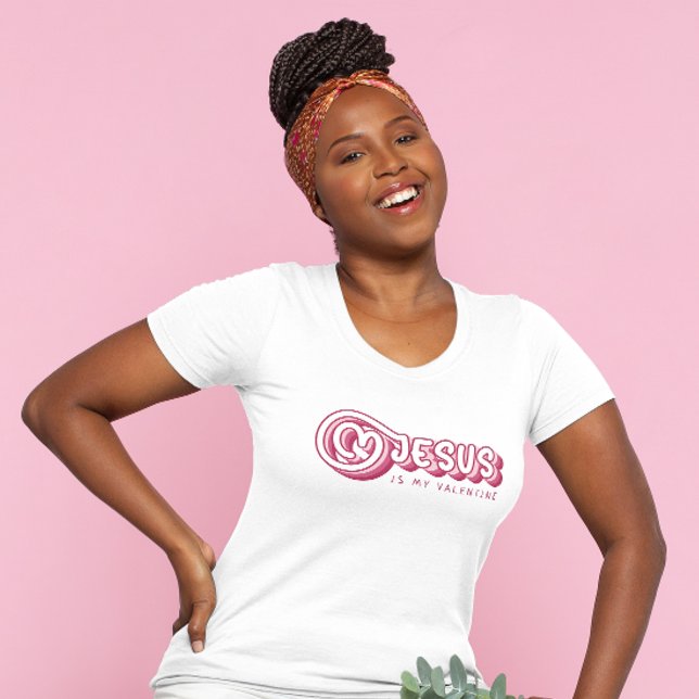 Camiseta Jesus é o meu Namorados Retro do Coração Vermelho  (Criador carregado)