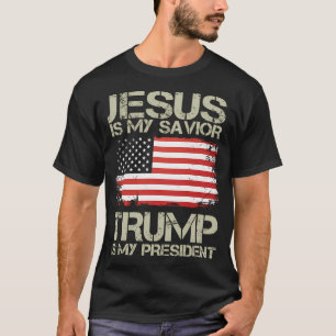 Camiseta Jesus é o meu salvador é o meu presidente