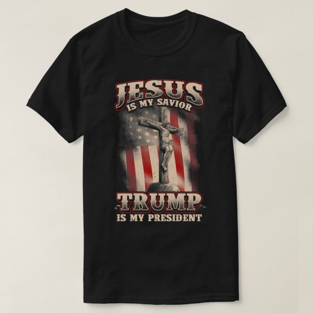 Camiseta Jesus é o meu salvador é o meu presidente (Frente do Design)