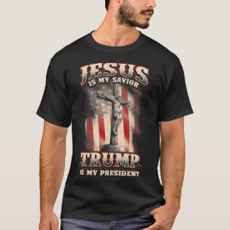Camiseta Jesus é o meu salvador é o meu presidente