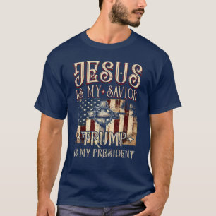 Camiseta Jesus é o meu salvador é o meu presidente