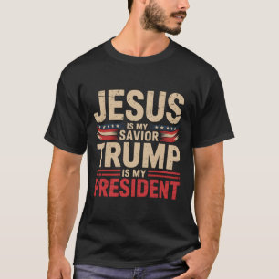 Camiseta Jesus é o meu salvador Trump é o meu presidente pr