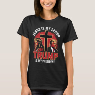 Camiseta Jesus é o meu salvador trump meu presidente Christ