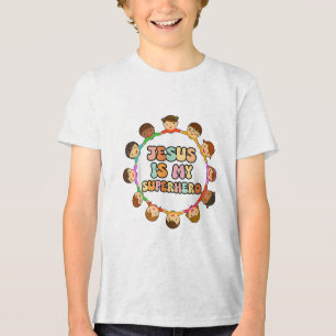 Camiseta Jesus é o meu super-herói Christian Toddler Irmã