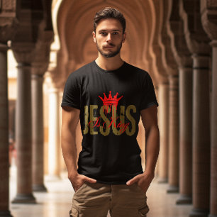 Camiseta Jesus é o Rei Bíblia Cristã Espiritual Para Homens