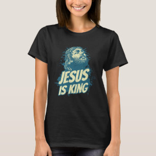 Camiseta Jesus é o rei cristão, Deus fiel, Igreja da Fé