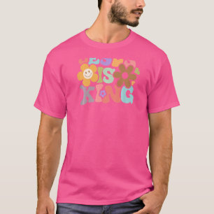 Camiseta Jesus é o rei Flor feliz rosto estético