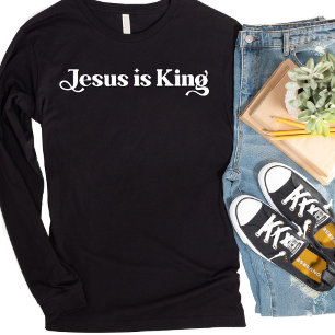 Camiseta Jesus é o Rei Longa Sangueira