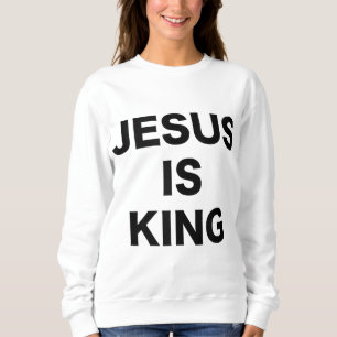 Camiseta Jesus é o Rei Negrito Texto Negro Cristão Religios