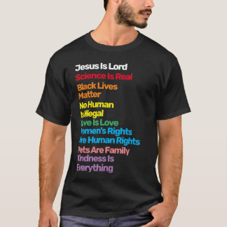 Camiseta Jesus é o Senhor Ciência é a verdadeira vida negra