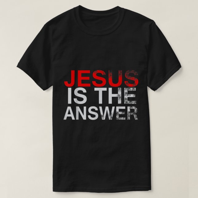 Camiseta JESUS É O Tema Cristão da Resposta (Frente do Design)