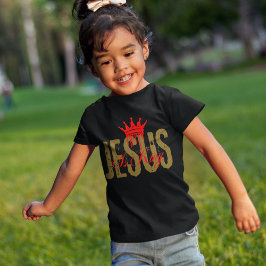 Camiseta Jesus é Rei Bíblia Cristã Espiritual Para Meninas