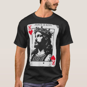 Camiseta Jesus é rei cartão design cristão rei de copas