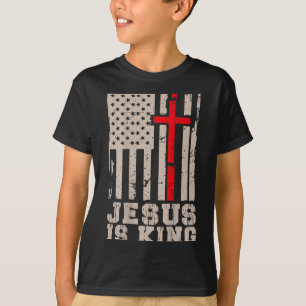 Camiseta Jesus É Rei Cristo Senhor Patriótico Cristão Ameri