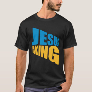 Camiseta Jesus é rei Deus coroa amor cruz sagrado cristão