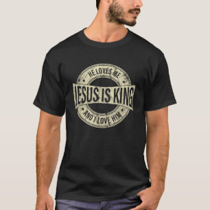 Camiseta Jesus É Rei Ele Me Ama E Eu O Amo Cristão