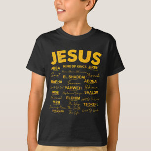 Camiseta Jesus É Rei Nomes de Deus Hebraico Jesus Cristão 