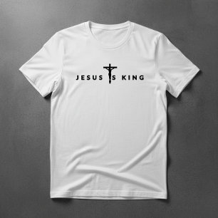 Camiseta Jesus É Rei Texto Preto