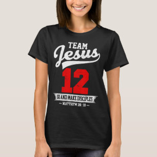 Camiseta Jesus E Time De Beisebol Jesus Cristão Mateus 28