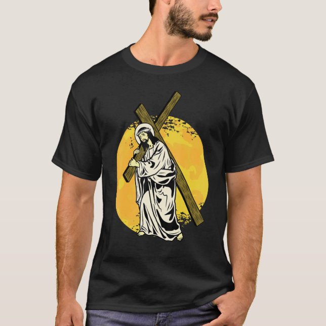 Camiseta Jesus e Uma Religião Cruzada Sexta-feira Santa Bic (Frente)