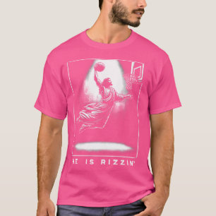 Camiseta Jesus Ele Está Rizzando Páscoa de basquete Christi