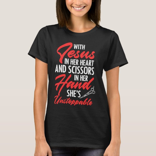 Camiseta Jesus Em Seu Coração Cabeleireiro Barber (Frente)