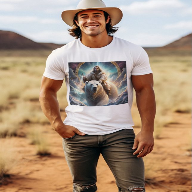 Camiseta Jesus em um urso polar (Criador carregado)