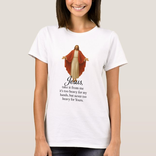 Camiseta Jesus em Vermelho e Branco (Frente)