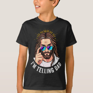 Camiseta Jesus engraçado estou contando ao papai