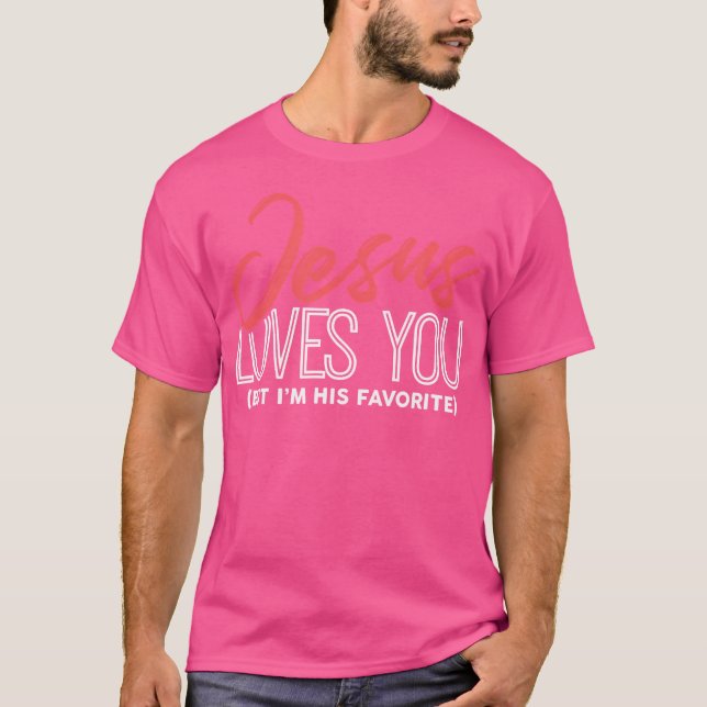Camiseta Jesus Engraçado Presente - Jesus Te Ama Mas Eu Sou (Frente)