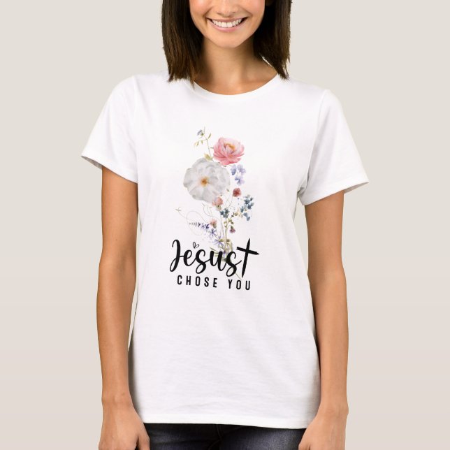 Camiseta Jesus Escolhe-Te, Floral (Frente)
