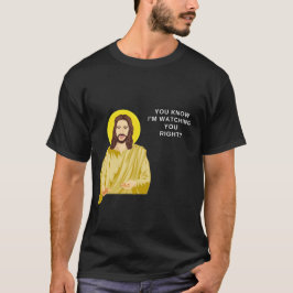 Camiseta Jesus está assistindo vocês, homens engraçados cat