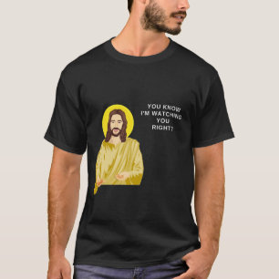 Camiseta Jesus está assistindo vocês, homens engraçados cat