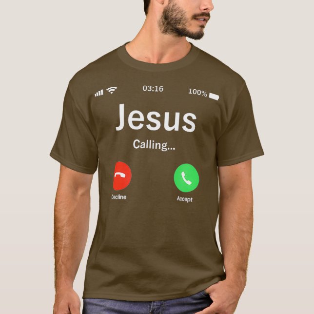 Camiseta Jesus Está Chamando Da Vida Cristã do Céu (Frente)
