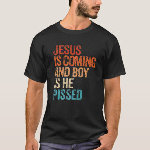 Camiseta Jesus Está Chegando E Rapaz Está Enlouquecido Chri