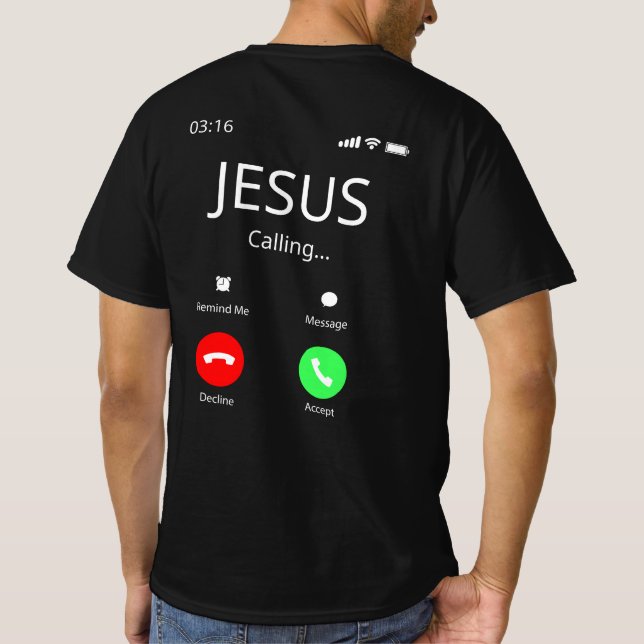 Camiseta Jesus Está Ligando - Cristão (Verso)