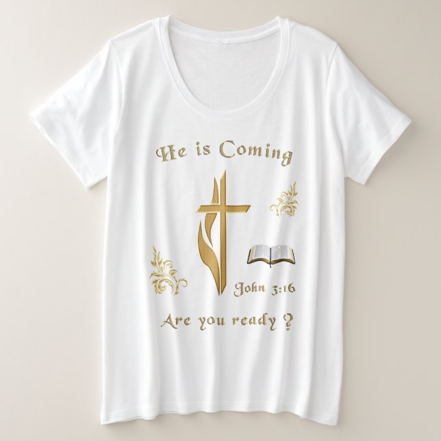 Camiseta Jesus está vindo (Frente do Design)