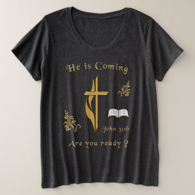 Camiseta Jesus está vindo (Frente do Design)
