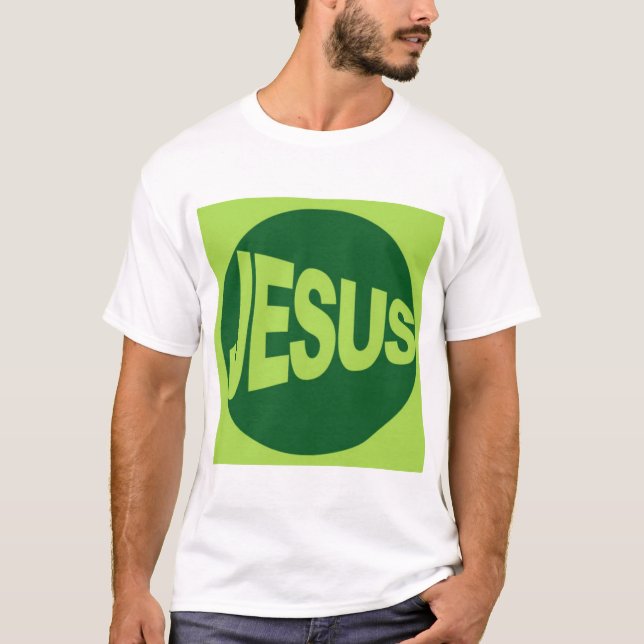 Camiseta Jesus - estilo verde (Frente)