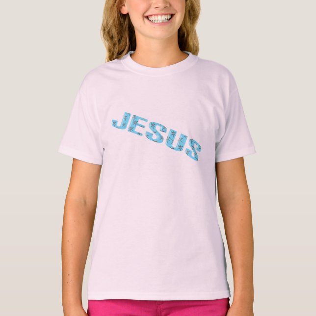 Camiseta Jesus-estrelas-azul (Frente)