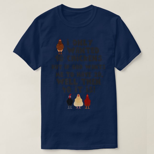 Camiseta Jesus Eu Só Queria 10 Galinhas Engraçadas Farmer (Frente do Design)