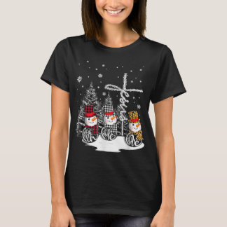 Camiseta Jesus Faith Hope ama Snowman Christian