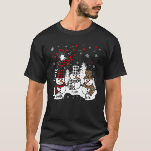 Camiseta Jesus Faith Hope ama Snowman Natal Engraçado Xmas