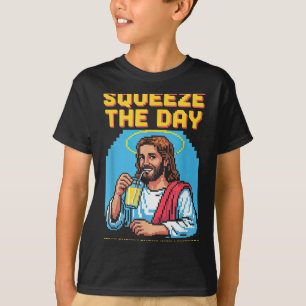 Camiseta Jesus Fazendo Limonada Divertido Cristão Homens Mu
