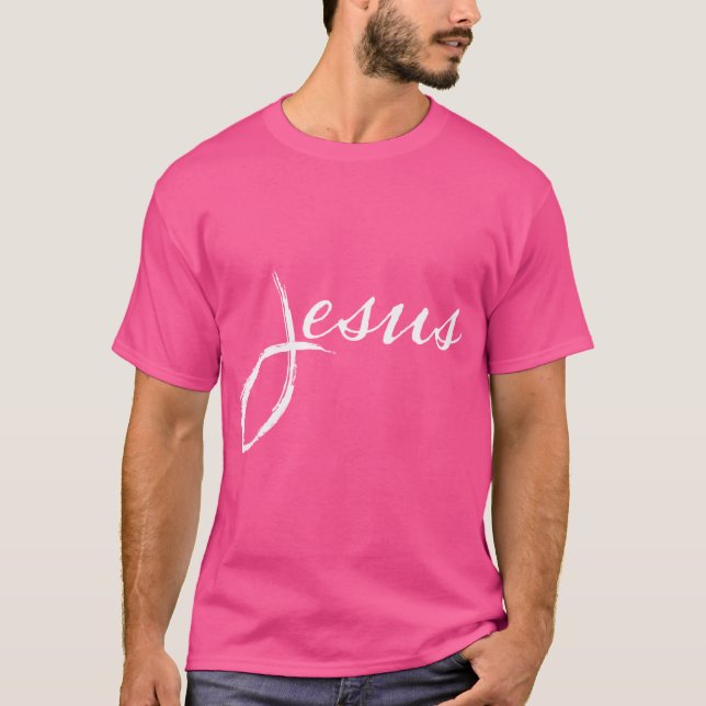 Camiseta Jesus Fish Simple Design (Frente)