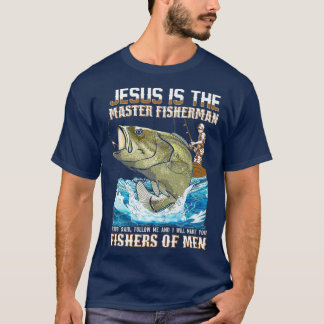 Camiseta Jesus Fisher De Homens bíblia pai De Pesca